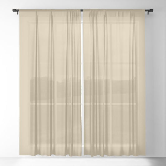 Mid-tone Beige Solid Color Pairs Dulux 2023 Trending Shade Beaten Track S15E3 Sheer Curtain