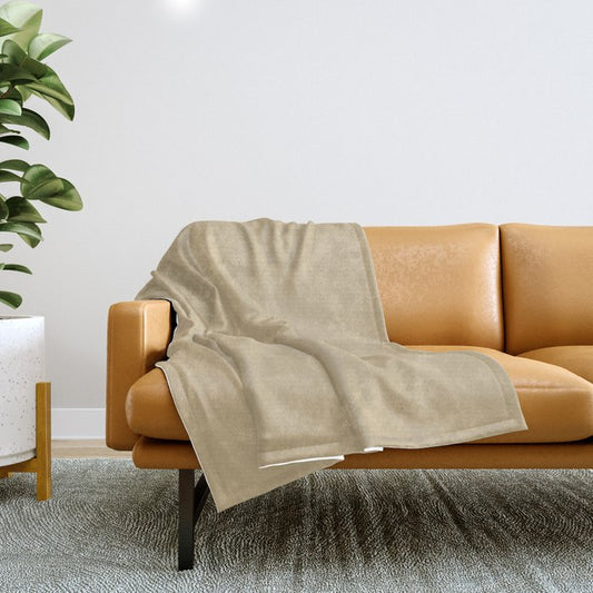 Mid-tone Beige Solid Color Pairs Dulux 2023 Trending Shade Beaten Track S15E3 Throw Blanket