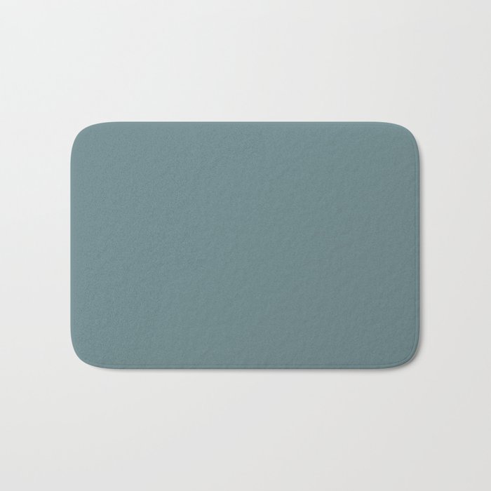 Mid-tone Blue Gray Solid Color Dunn & Edwards 2023 Trending Color Thundercloud DE5774 Life in Poetry Collection Bath Mat
