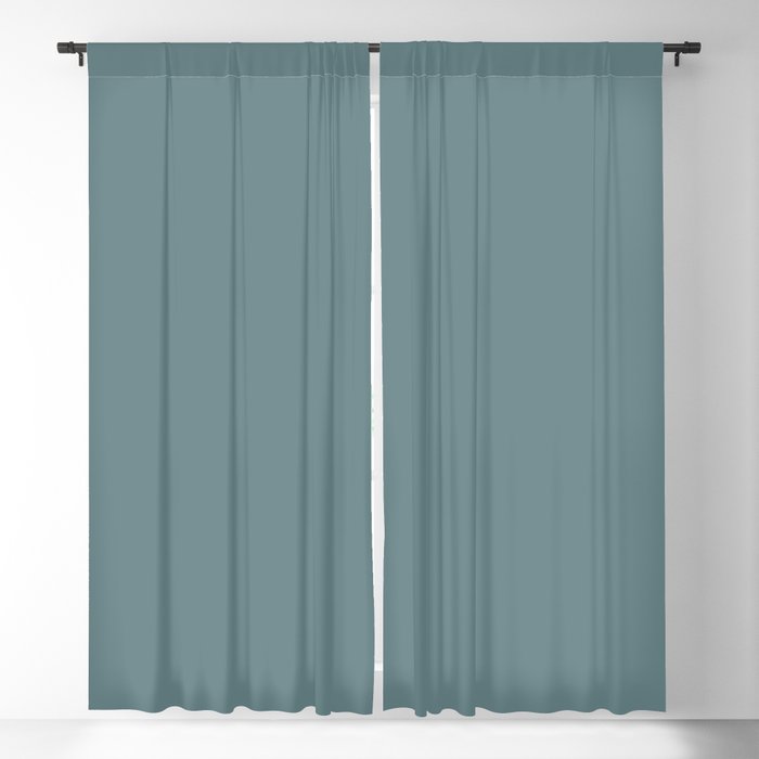 Mid-tone Blue Gray Solid Color Dunn & Edwards 2023 Trending Color Thundercloud DE5774 Life in Poetry Collection Blackout Curtains