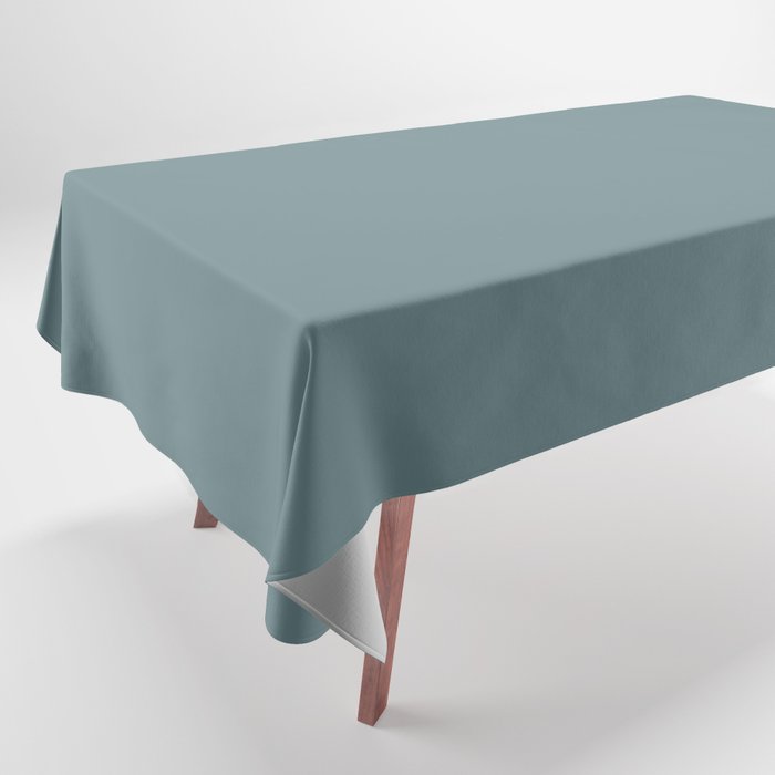 Mid-tone Blue Gray Solid Color Dunn & Edwards 2023 Trending Color Thundercloud DE5774 Life in Poetry Collection Tablecloth