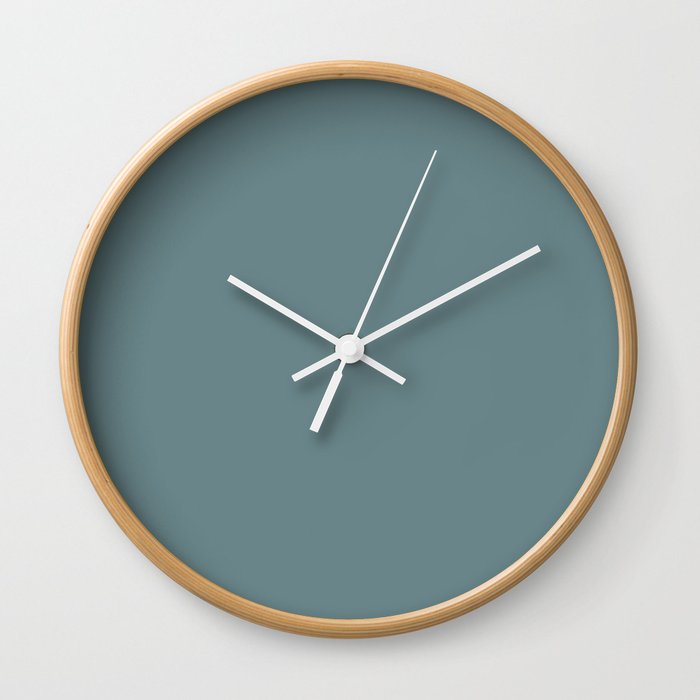 Mid-tone Blue Gray Solid Color Dunn & Edwards 2023 Trending Color Thundercloud DE5774 Life in Poetry Collection Wall Clock