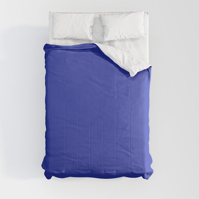 Mid-tone Blue Solid Color Pairs 2023 Trending Hue Dunn-Edwards Kinetic Energy DEFD49 - Live in Joy Collection Comforter