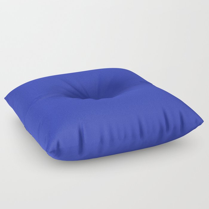 Mid-tone Blue Solid Color Pairs 2023 Trending Hue Dunn-Edwards Kinetic Energy DEFD49 - Live in Joy Collection Floor Pillow