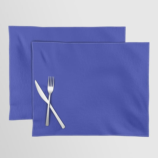 Mid-tone Blue Solid Color Pairs 2023 Trending Hue Dunn-Edwards Kinetic Energy DEFD49 - Live in Joy Collection Placemat Sets