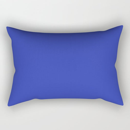 Mid-tone Blue Solid Color Pairs 2023 Trending Hue Dunn-Edwards Kinetic Energy DEFD49 - Live in Joy Collection Rectangle Pillow