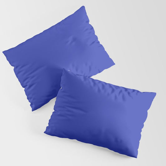 Mid-tone Blue Solid Color Pairs 2023 Trending Hue Dunn-Edwards Kinetic Energy DEFD49 - Live in Joy Collection Pillow Sham Sets