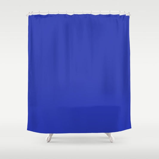 Mid-tone Blue Solid Color Pairs 2023 Trending Hue Dunn-Edwards Kinetic Energy DEFD49 - Live in Joy Collection Shower Curtain