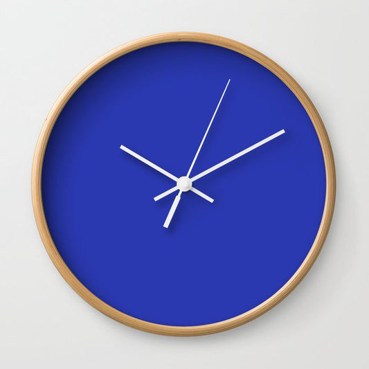 Mid-tone Blue Solid Color Pairs 2023 Trending Hue Dunn-Edwards Kinetic Energy DEFD49 - Live in Joy Collection Wall Clock