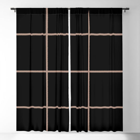 Mid-tone Brown Black Tile Grid Check Pattern Pairs 2023 COTY Redend Point SW 9081 Blackout Curtains