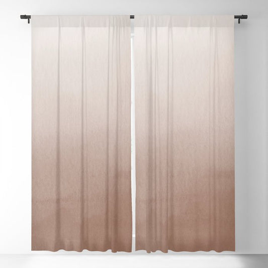 Mid-tone Brown Watercolor Ombre Gradient Blend Abstract Art Pairs 2023 COTY Redend Point SW 9081 Blackout Curtains