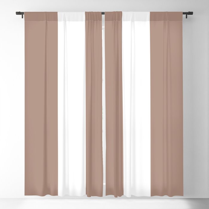 Mid-tone Brown White Minimal Vertical Stripe Pattern Pairs 2023 COTY Redend Point SW 9081 Blackout Curtains