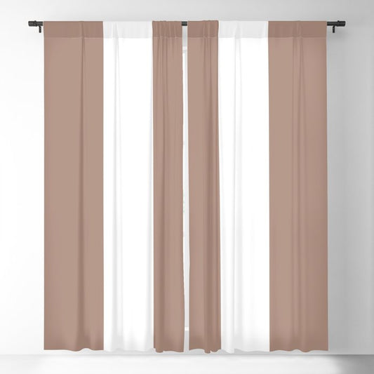 Mid-tone Brown White Minimal Vertical Stripe Pattern Pairs 2023 COTY Redend Point SW 9081 Blackout Curtains