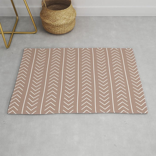 Mid-tone Brown White Modern Stripe Chevron Pattern Pairs 2023 COTY Redend Point SW 9081 Throw and Area Rugs