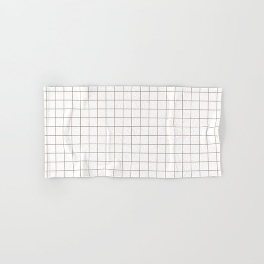 Mid-tone Brown White Tile Grid Pattern Pairs 2023 COTY Redend Point SW 9081 Hand and Bath Towels