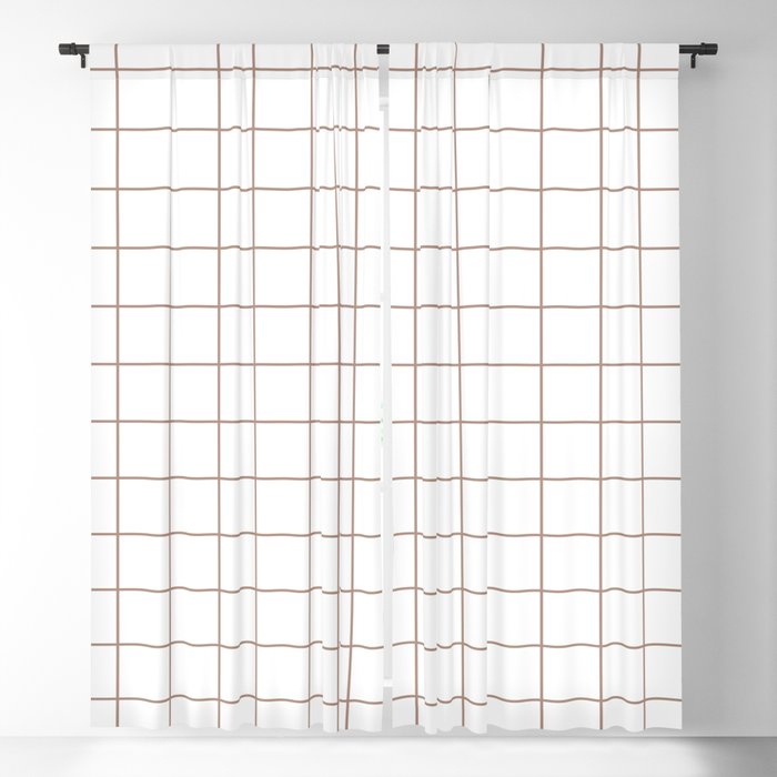 Mid-tone Brown White Tile Grid Pattern Pairs 2023 COTY Redend Point SW 9081 Blackout Curtains