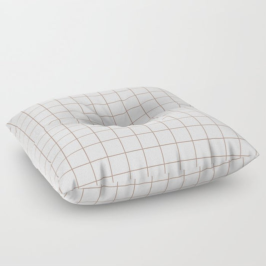 Mid-tone Brown White Tile Grid Pattern Pairs 2023 COTY Redend Point SW 9081 Floor Pillow