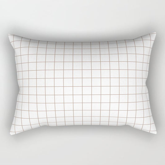 Mid-tone Brown White Tile Grid Pattern Pairs 2023 COTY Redend Point SW 9081 Rectangular Pillows