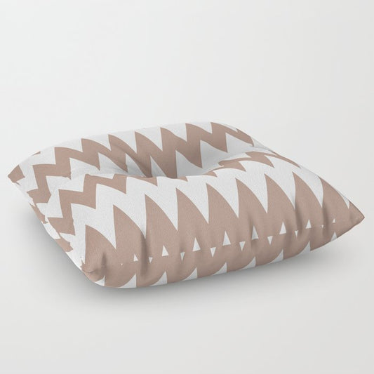 Mid-tone Brown White Zigzag Rippled Horizontal Stripe Pattern Pairs 2023 COTY Redend Point SW 9081 Floor Pillow