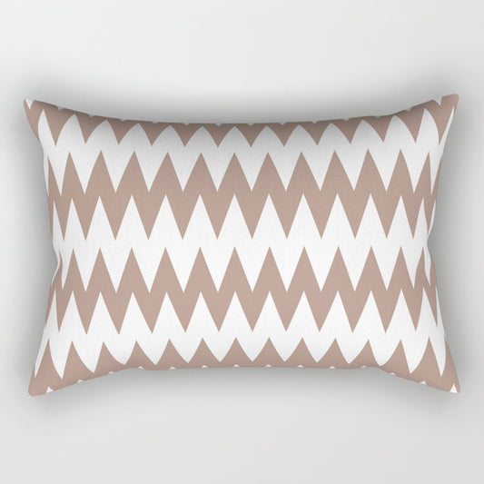 Mid-tone Brown White Zigzag Rippled Horizontal Stripe Pattern Pairs 2023 COTY Redend Point SW 9081 Rectangular Pillows