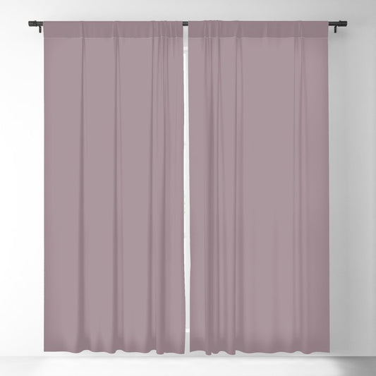 Mid-tone Dusty Violet Purple Solid Color PPG Gothic Amethyst PPG1046-5 - All One Single Hue Colour Blackout Curtain
