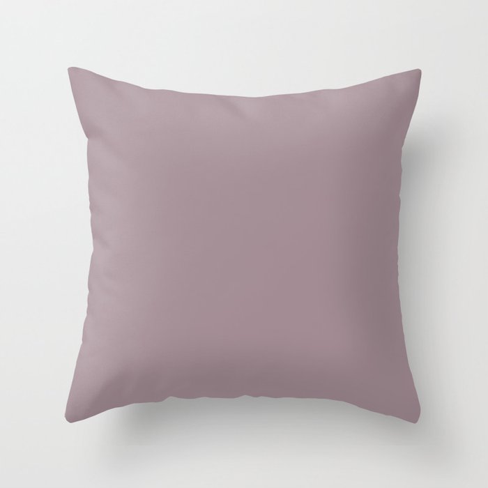 Mid-tone Dusty Violet Purple Solid Color PPG Gothic Amethyst PPG1046-5 - All One Single Hue Colour Throw Pillow