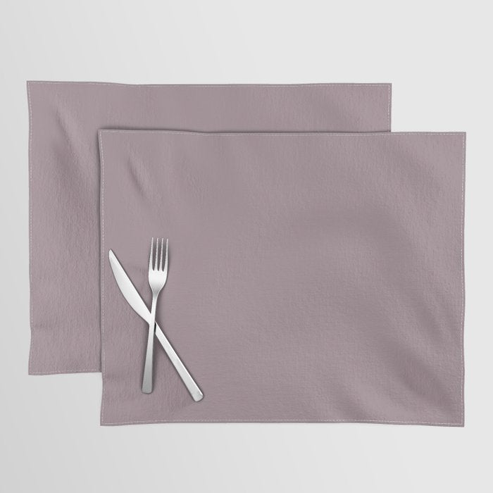 Mid-tone Dusty Violet Purple Solid Color PPG Gothic Amethyst PPG1046-5 - All One Single Hue Colour Placemat