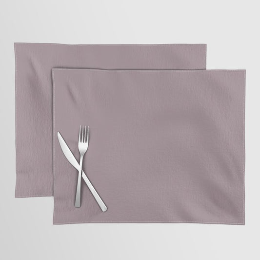 Mid-tone Dusty Violet Purple Solid Color PPG Gothic Amethyst PPG1046-5 - All One Single Hue Colour Placemat