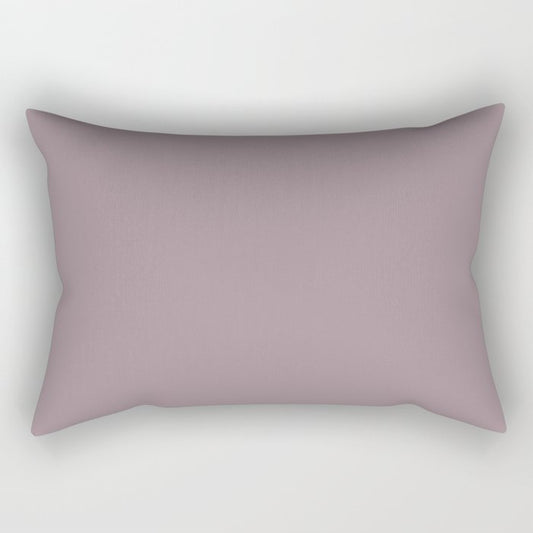 Mid-tone Dusty Violet Purple Solid Color PPG Gothic Amethyst PPG1046-5 - All One Single Hue Colour Rectangular Pillow