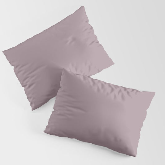 Mid-tone Dusty Violet Purple Solid Color PPG Gothic Amethyst PPG1046-5 - All One Single Hue Colour Pillow Sham Set