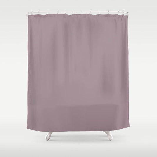 Mid-tone Dusty Violet Purple Solid Color PPG Gothic Amethyst PPG1046-5 - All One Single Hue Colour Shower Curtain