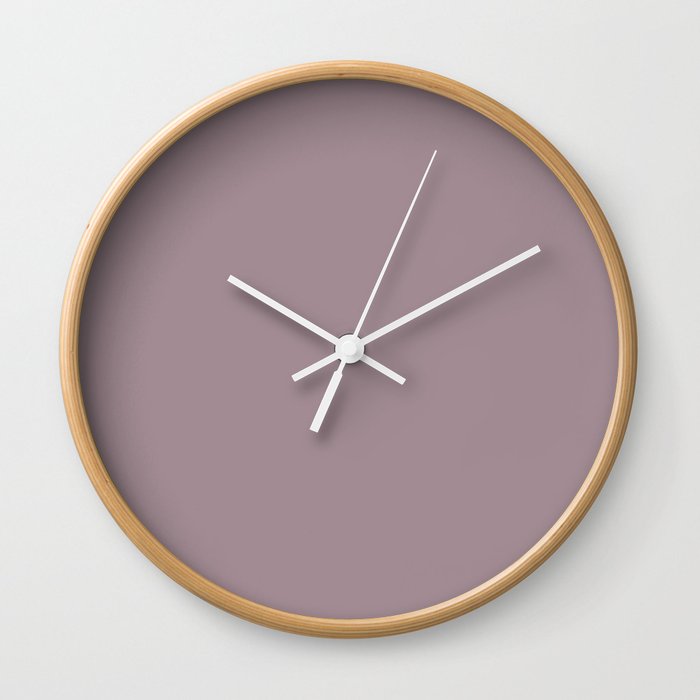 Mid-tone Dusty Violet Purple Solid Color PPG Gothic Amethyst PPG1046-5 - All One Single Hue Colour Wall Clock