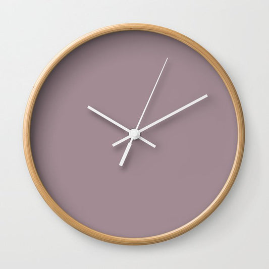 Mid-tone Dusty Violet Purple Solid Color PPG Gothic Amethyst PPG1046-5 - All One Single Hue Colour Wall Clock