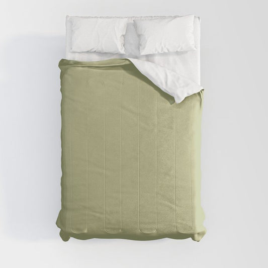 Mid-tone Green Solid Color Dunn & Edwards 2023 Trending Color Aloe Plant DE5563 Life in Poetry Collection Comforter