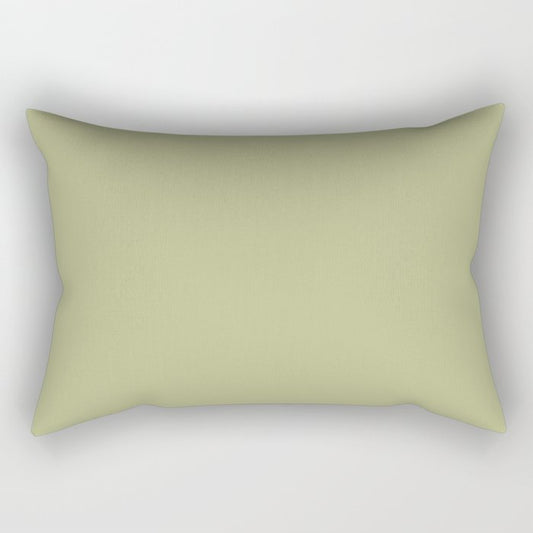 Mid-tone Green Solid Color Dunn & Edwards 2023 Trending Color Aloe Plant DE5563 Life in Poetry Collection Rectangle Pillow