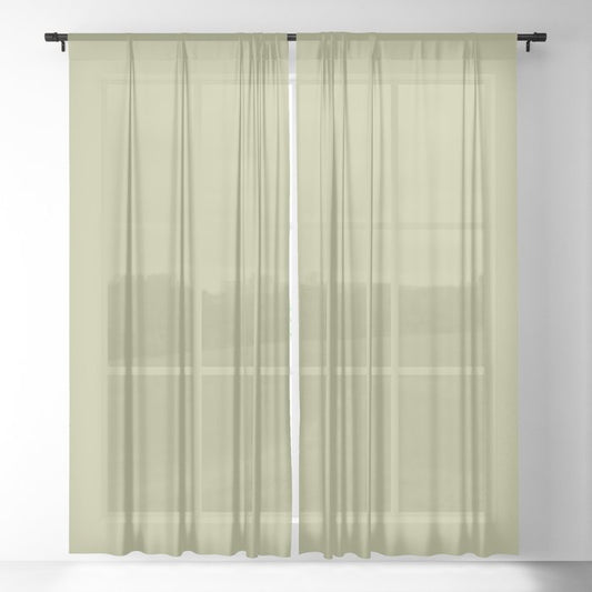 Mid-tone Green Solid Color Dunn & Edwards 2023 Trending Color Aloe Plant DE5563 Life in Poetry Collection Sheer Curtains