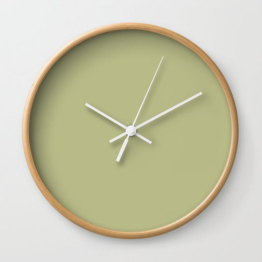 Mid-tone Green Solid Color Dunn & Edwards 2023 Trending Color Aloe Plant DE5563 Life in Poetry Collection Wall Clock