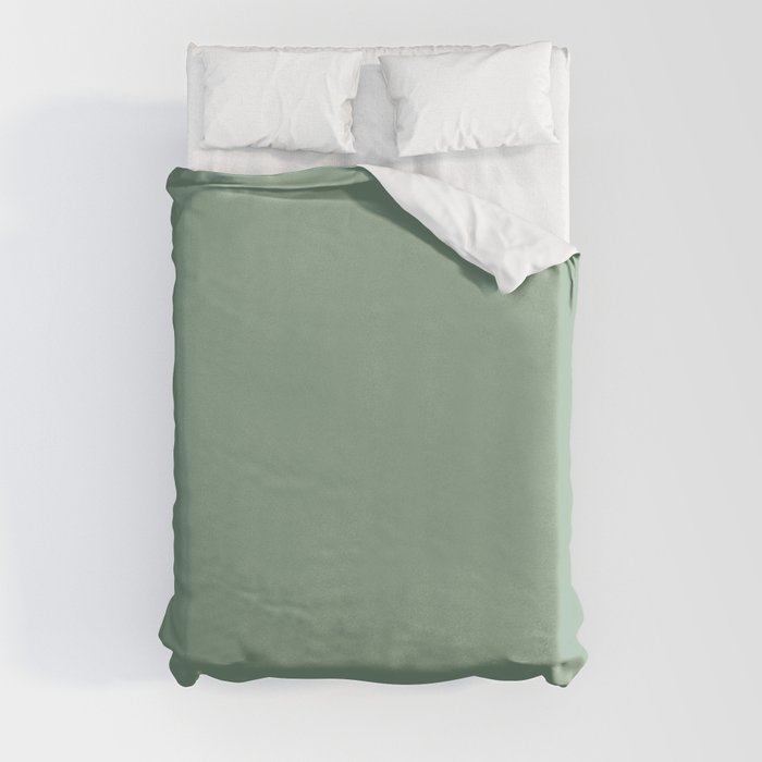 Mid-tone Green Solid Color Pairs 2023 Trending Hue Dutch Boy Glamorized Green 328-4DB Duvet