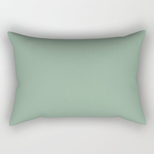 Mid-tone Green Solid Color Pairs 2023 Trending Hue Dutch Boy Glamorized Green 328-4DB Rectangle Pillow