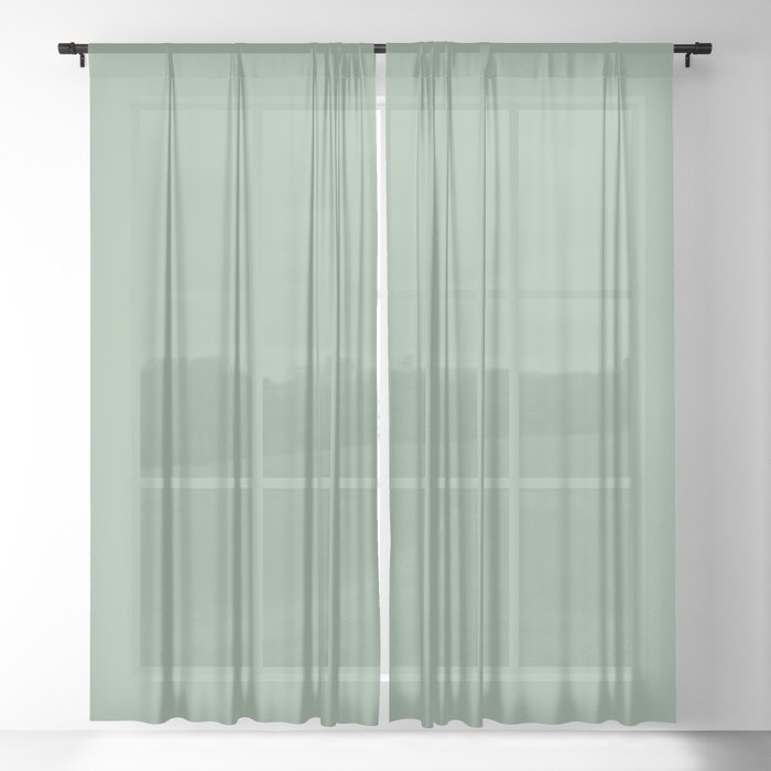 Mid-tone Green Solid Color Pairs 2023 Trending Hue Dutch Boy Glamorized Green 328-4DB Sheer Curtains