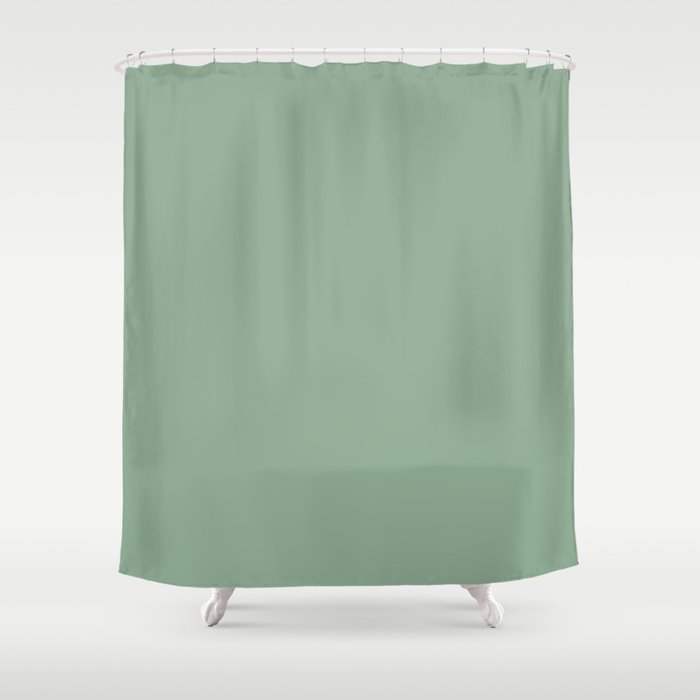 Mid-tone Green Solid Color Pairs 2023 Trending Hue Dutch Boy Glamorized Green 328-4DB Shower Curtain