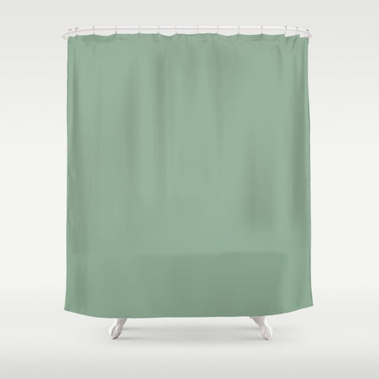 Mid-tone Green Solid Color Pairs 2023 Trending Hue Dutch Boy Glamorized Green 328-4DB Shower Curtain