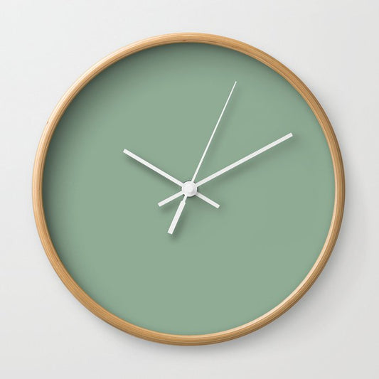 Mid-tone Green Solid Color Pairs 2023 Trending Hue Dutch Boy Glamorized Green 328-4DB Wall Clock