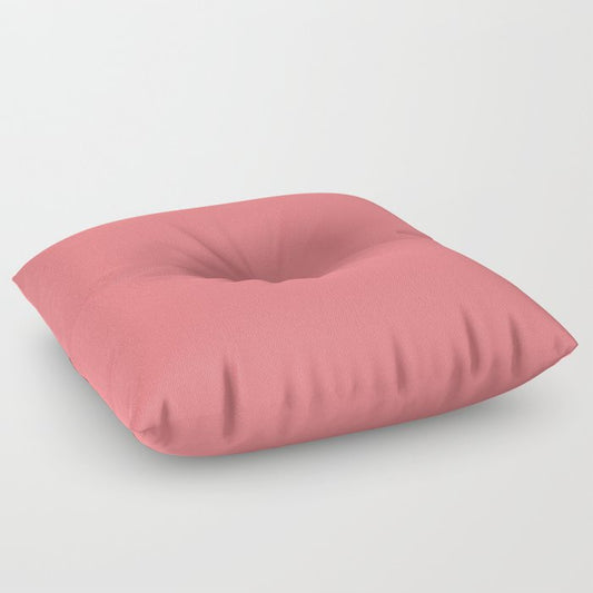 Mid-tone Pink Solid Color Dunn & Edwards 2023 Trending Color Pink Glamour DE5103 Life in Poetry Collection Floor Pillow
