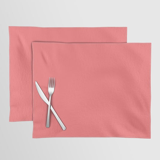Mid-tone Pink Solid Color Dunn & Edwards 2023 Trending Color Pink Glamour DE5103 Life in Poetry Collection Placemat Sets
