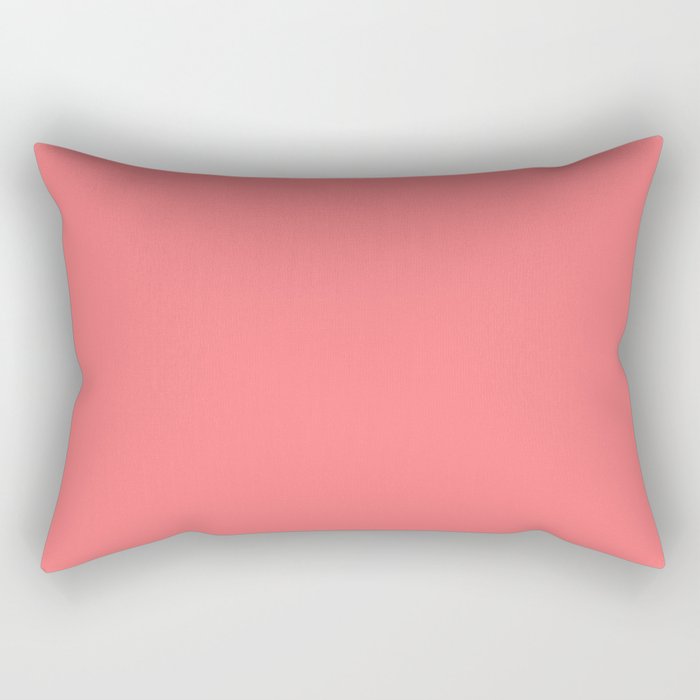 Mid-tone Pink Solid Color Dunn & Edwards 2023 Trending Color Pink Glamour DE5103 Life in Poetry Collection Rectangle Pillow