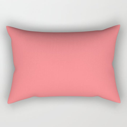 Mid-tone Pink Solid Color Dunn & Edwards 2023 Trending Color Pink Glamour DE5103 Life in Poetry Collection Rectangle Pillow