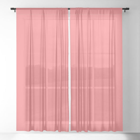 Mid-tone Pink Solid Color Dunn & Edwards 2023 Trending Color Pink Glamour DE5103 Life in Poetry Collection Sheer Curtains