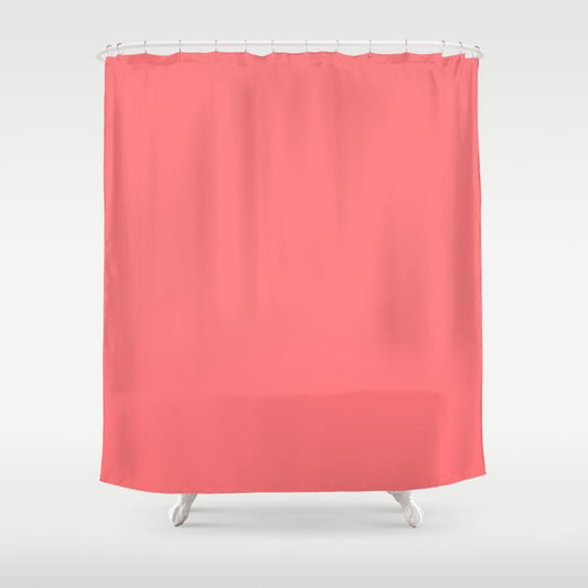 Mid-tone Pink Solid Color Dunn & Edwards 2023 Trending Color Pink Glamour DE5103 Life in Poetry Collection Shower Curtain