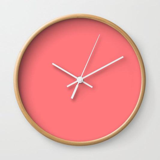 Mid-tone Pink Solid Color Dunn & Edwards 2023 Trending Color Pink Glamour DE5103 Life in Poetry Collection Wall Clock